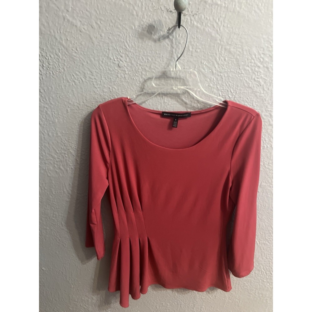 White House Black Market Blouse‎ Womens Light Mauve Size Small 3/4 Sleeve